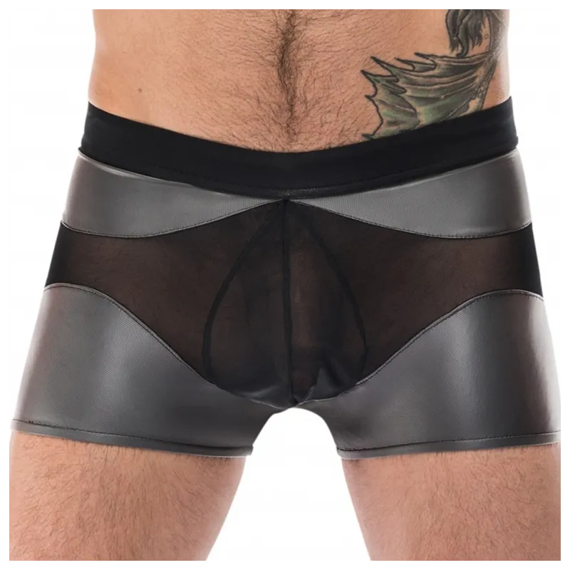 male power Boxer sexy IRON CLAD Noir-Argenté